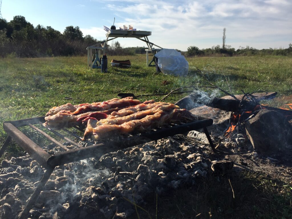 Asado en el campo